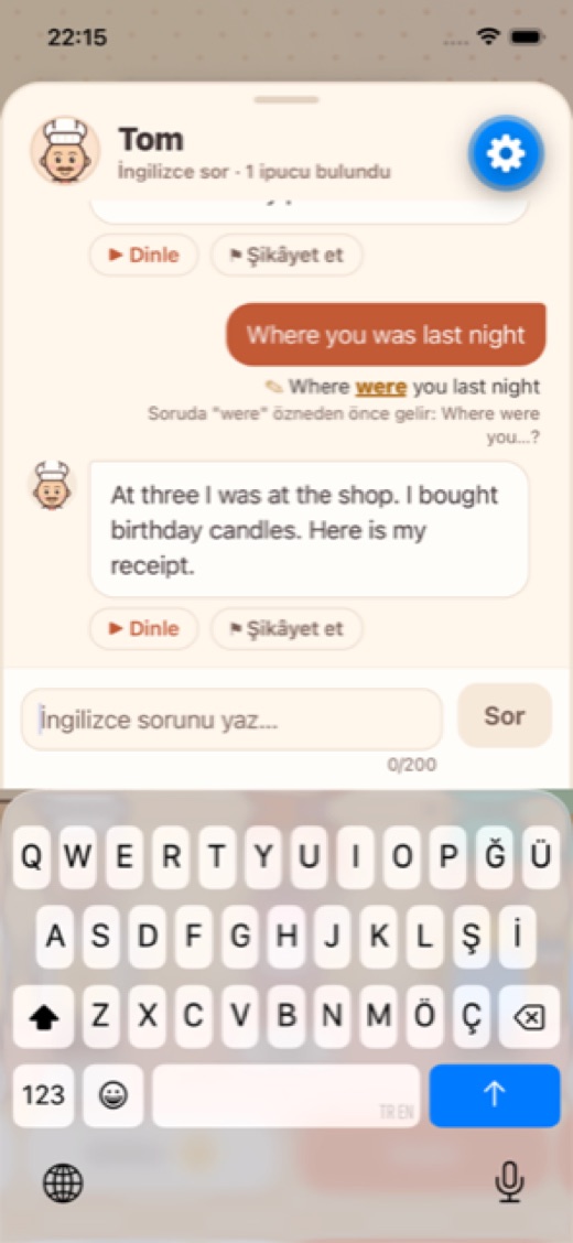 İngilizce soru ve düzeltme